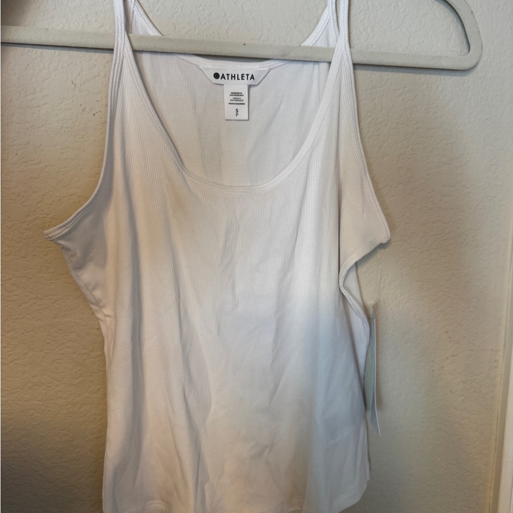 Athleta Signature Rib Thin Strap Tank White - Picture 4 of 5